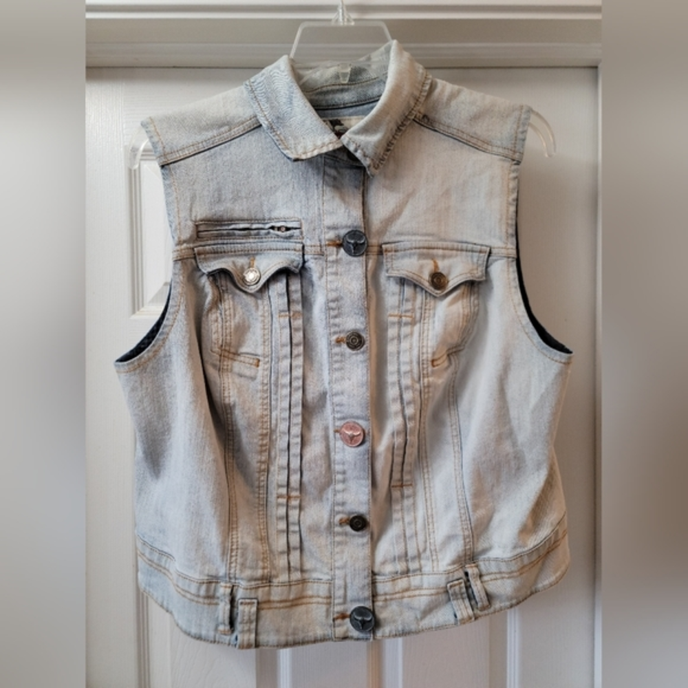 Avenue Jean's Sleeveless Jean Jacket, Sz 18 - 20